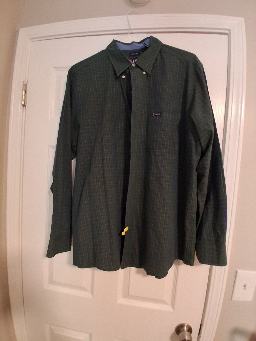 Men's Chaps LS button-down shirt, size XL, Blue/Green/Red/Yellow plaid.